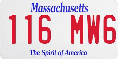 MA license plate 116MW6