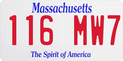 MA license plate 116MW7