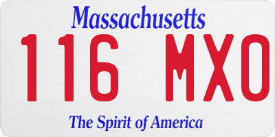 MA license plate 116MX0