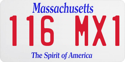 MA license plate 116MX1