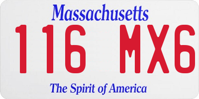 MA license plate 116MX6