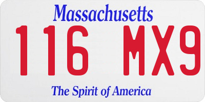 MA license plate 116MX9