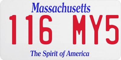 MA license plate 116MY5