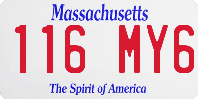 MA license plate 116MY6