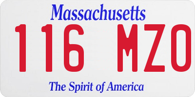 MA license plate 116MZ0