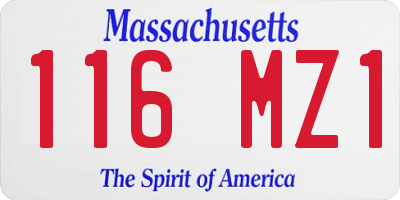 MA license plate 116MZ1