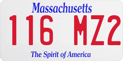 MA license plate 116MZ2