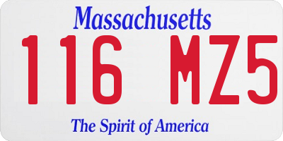 MA license plate 116MZ5
