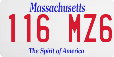 MA license plate 116MZ6