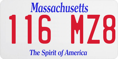 MA license plate 116MZ8