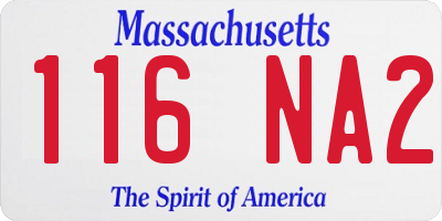 MA license plate 116NA2