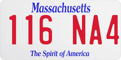 MA license plate 116NA4