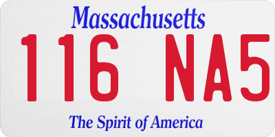 MA license plate 116NA5