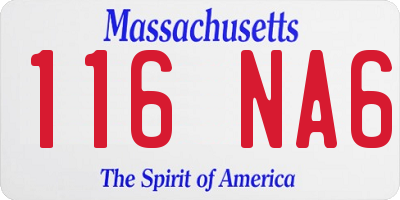 MA license plate 116NA6