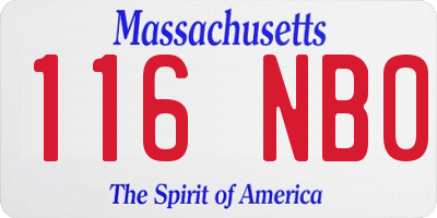 MA license plate 116NB0