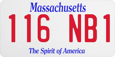MA license plate 116NB1