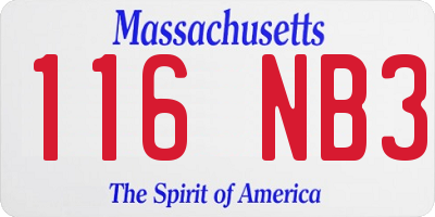MA license plate 116NB3
