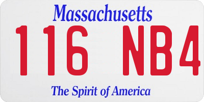 MA license plate 116NB4