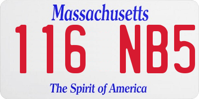 MA license plate 116NB5