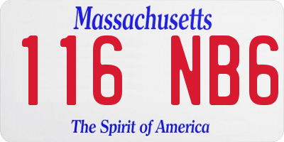 MA license plate 116NB6