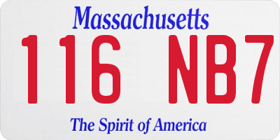MA license plate 116NB7