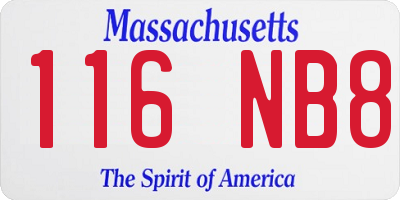 MA license plate 116NB8