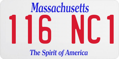 MA license plate 116NC1