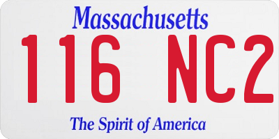 MA license plate 116NC2
