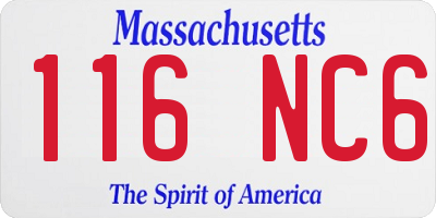 MA license plate 116NC6