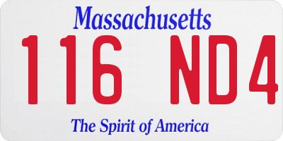 MA license plate 116ND4