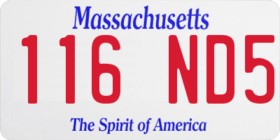 MA license plate 116ND5