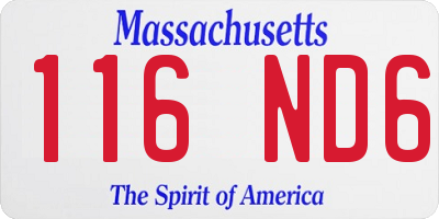 MA license plate 116ND6