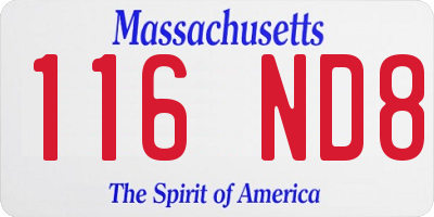 MA license plate 116ND8