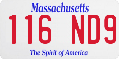 MA license plate 116ND9