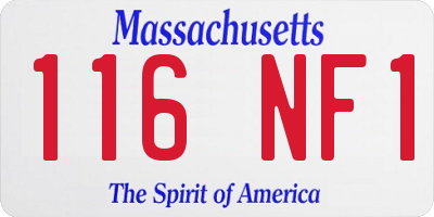 MA license plate 116NF1