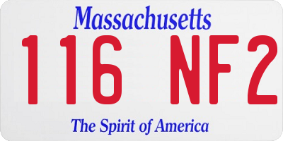 MA license plate 116NF2