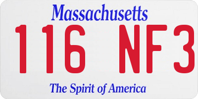 MA license plate 116NF3