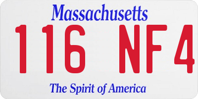 MA license plate 116NF4
