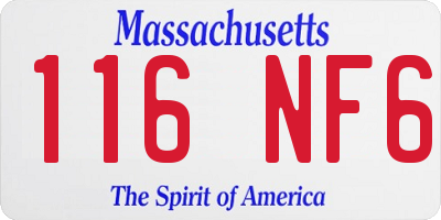 MA license plate 116NF6