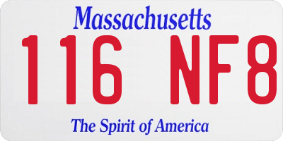 MA license plate 116NF8
