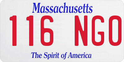 MA license plate 116NG0