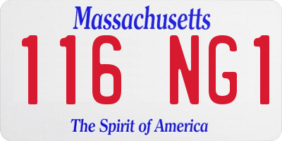 MA license plate 116NG1