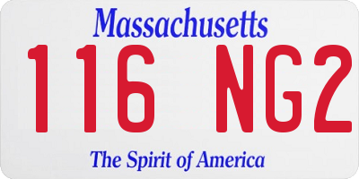 MA license plate 116NG2