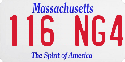 MA license plate 116NG4