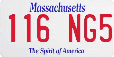 MA license plate 116NG5