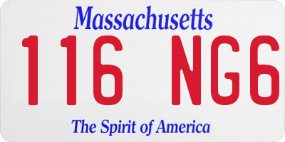 MA license plate 116NG6