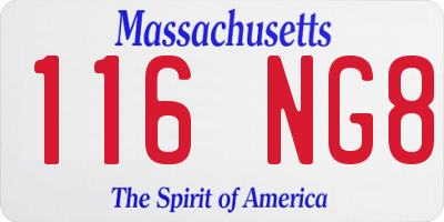 MA license plate 116NG8