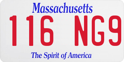 MA license plate 116NG9