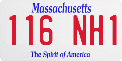 MA license plate 116NH1