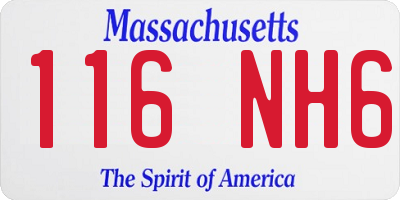 MA license plate 116NH6